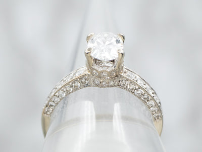Modern Oval Cut Diamond Engagement Ring