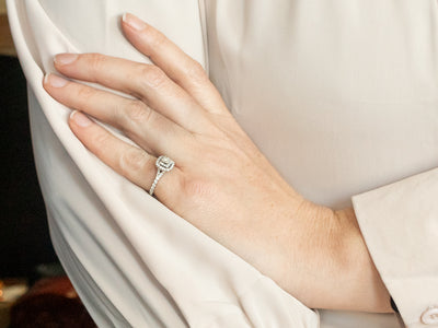 Neil Lane Modern Princess Cut Diamond Engagement Ring