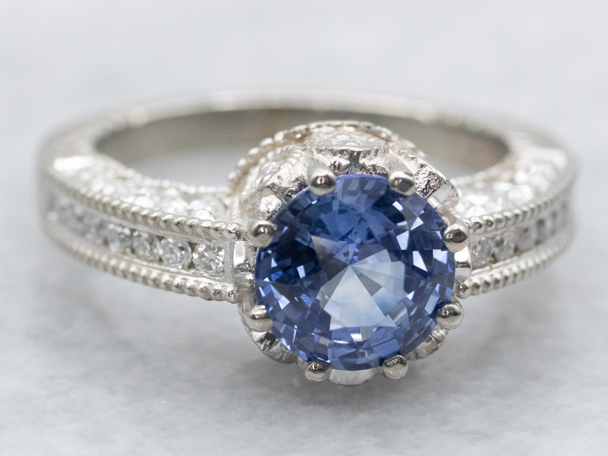 Sapphire Engagement Ring with Diamond Accents