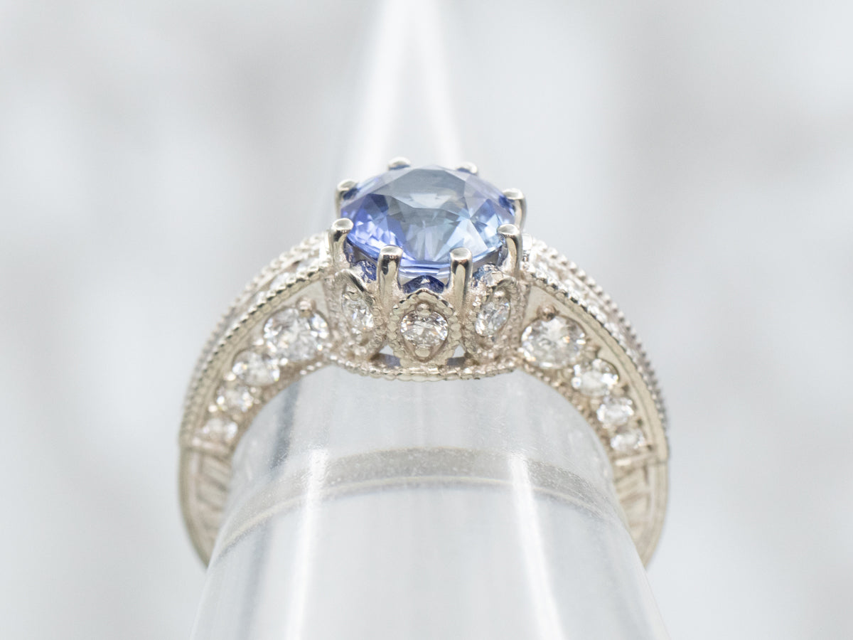 Sapphire Engagement Ring with Diamond Accents