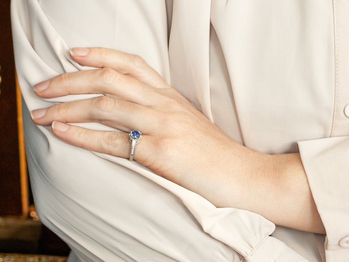 Sapphire Engagement Ring with Diamond Accents