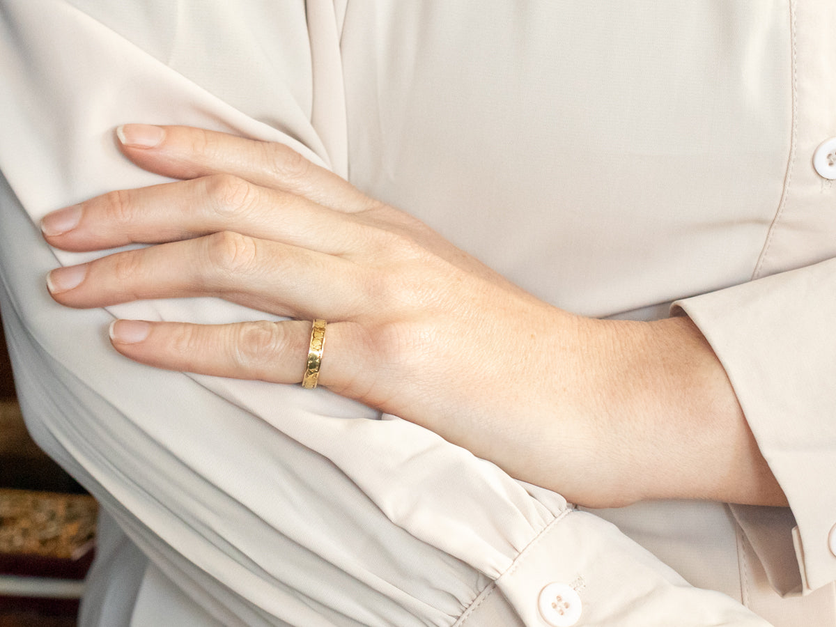 Gold Nugget Patterned Band