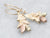 Tri Color Botanical Gold Drop Earrings