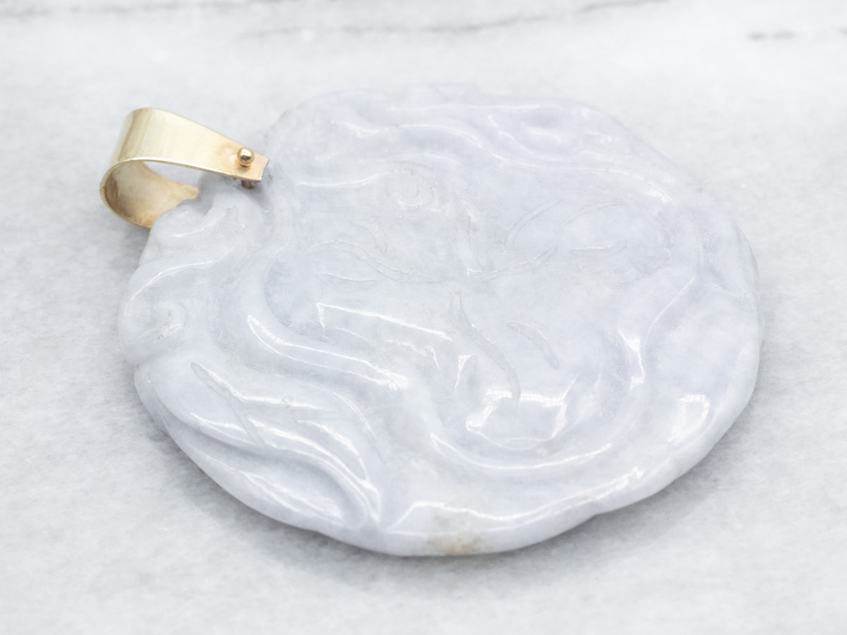Carved Lavender Jade Pendant