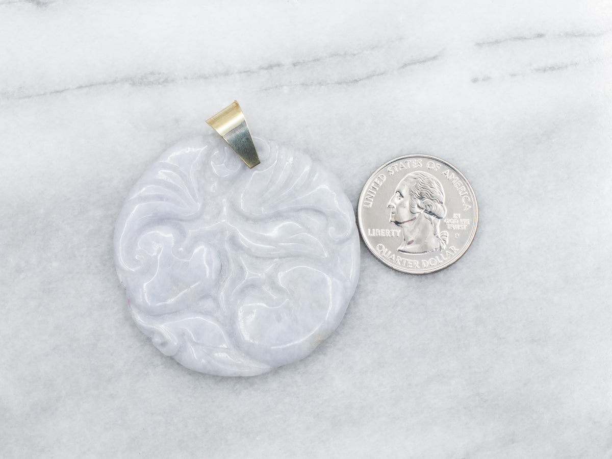 Carved Lavender Jade Pendant