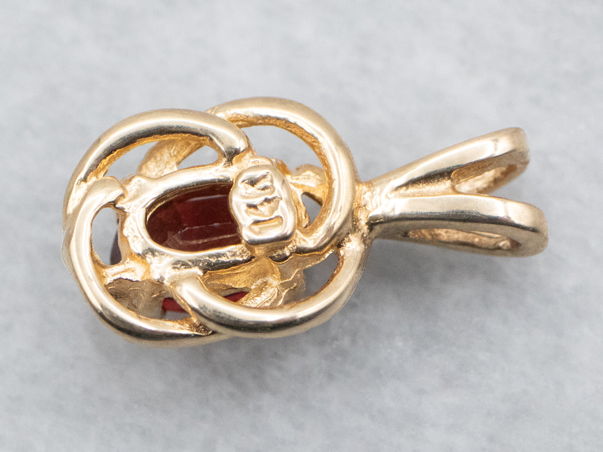 Colgante Solitario Granate Oro Amarillo