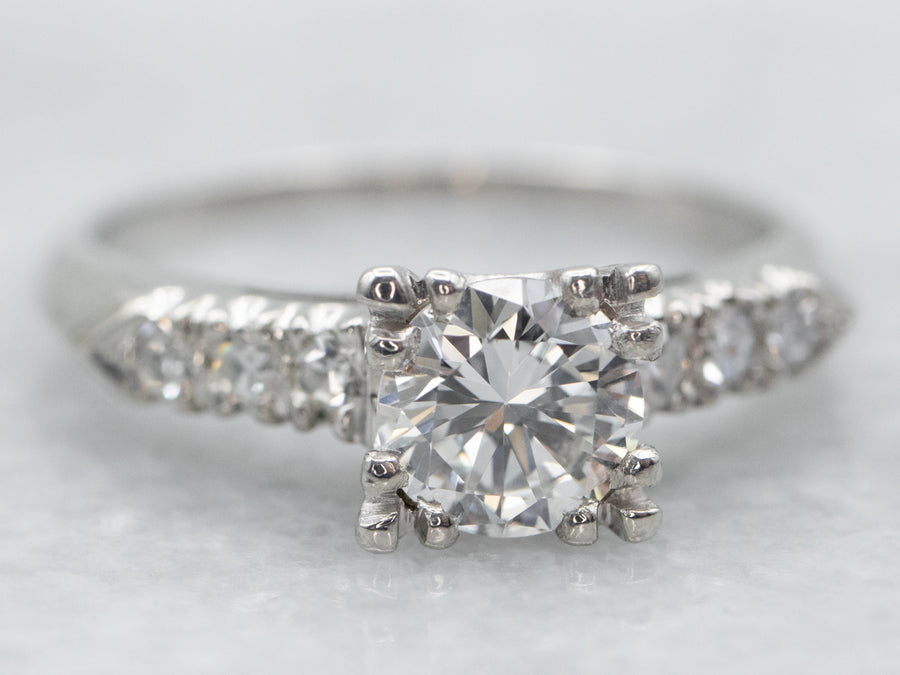 Platinum Round Brilliant Cut Diamond Engagement Ring