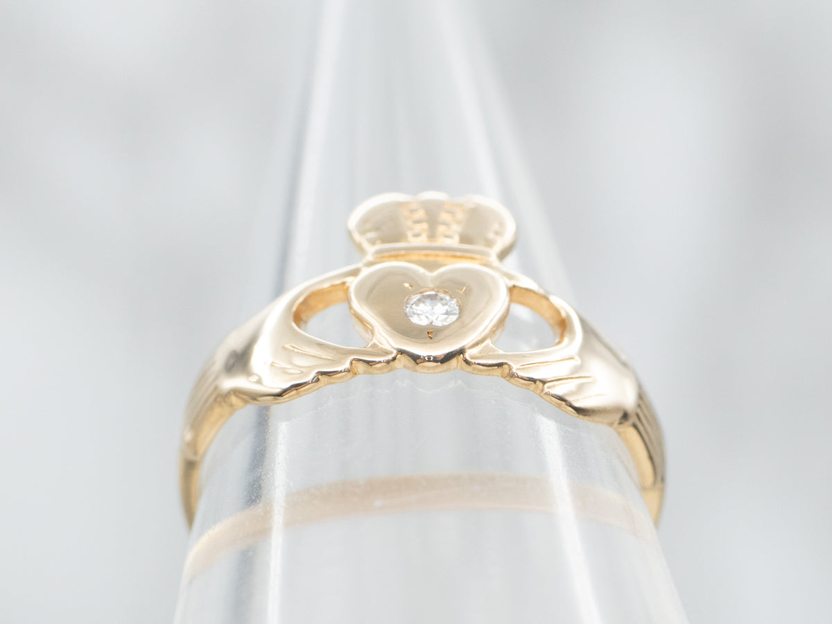 Claddagh Ring with Diamond Accent