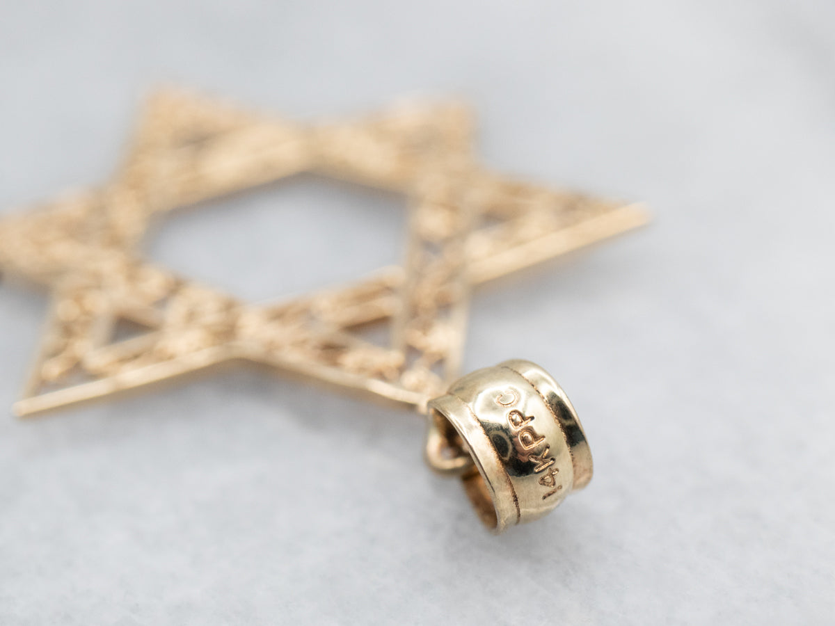Filigree Star of David Pendant