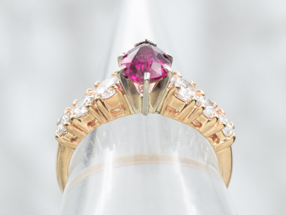 Ruby Ring with Diamond Accents