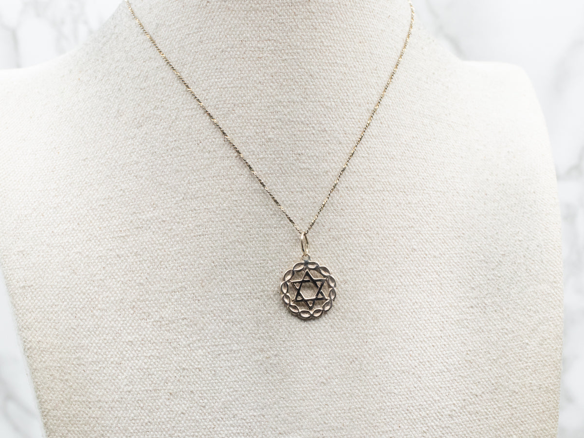 Yellow Gold Star of David Pendant
