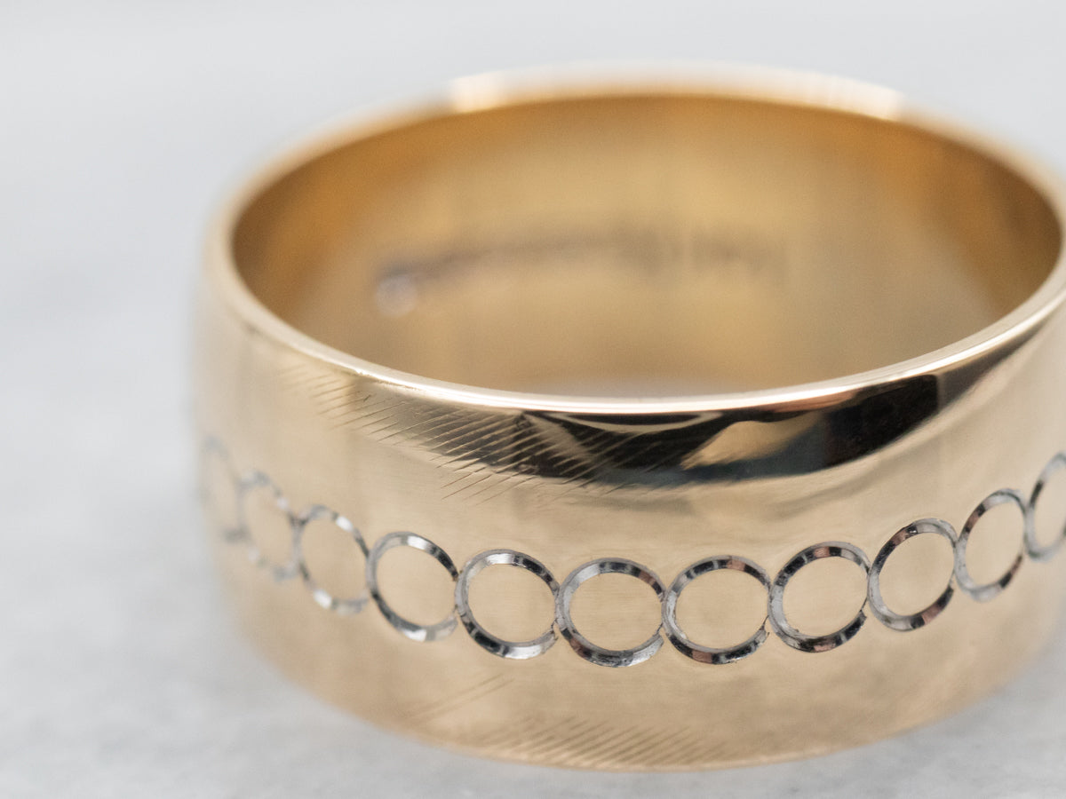 Wide Gold Keepsake Dot Pattern Band