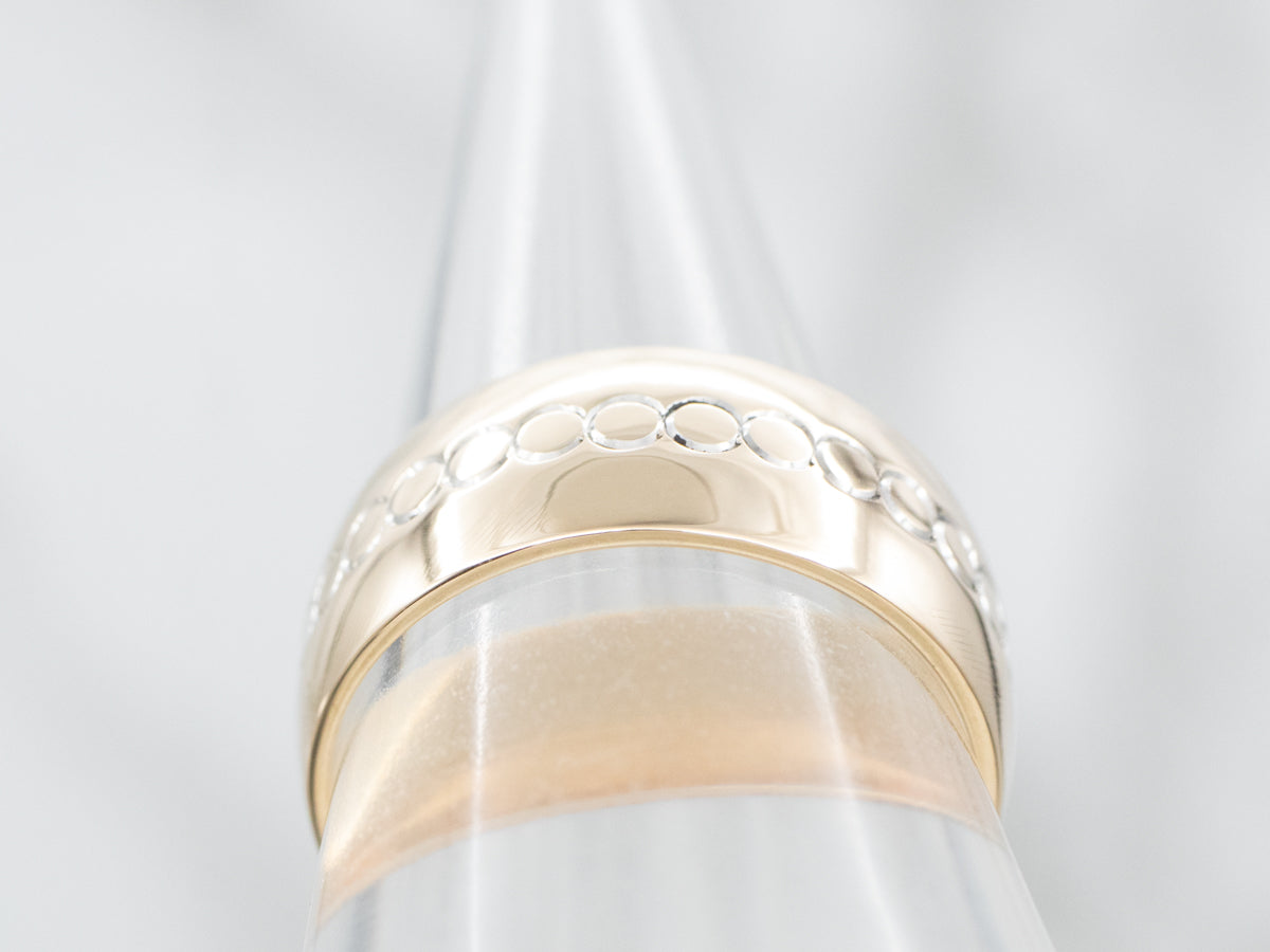 Wide Gold Keepsake Dot Pattern Band