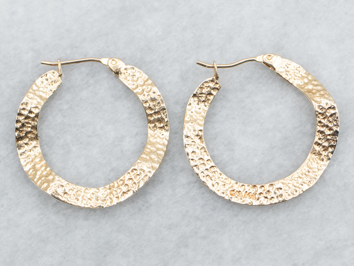 Textured Wave Hoop Earrings
