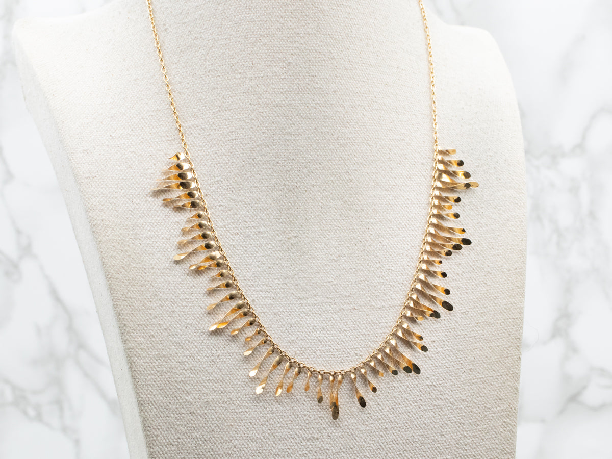 Adjustable Fringe Necklace with Lobster Clasp