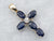 Gold Sapphire Cross with Diamond Accent
