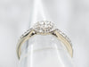 Modern Diamond Cluster Engagement Ring with Diamond Halo
