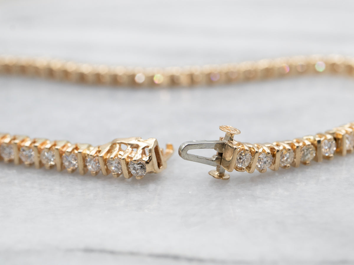 Classic Gold Diamond Tennis Bracelet