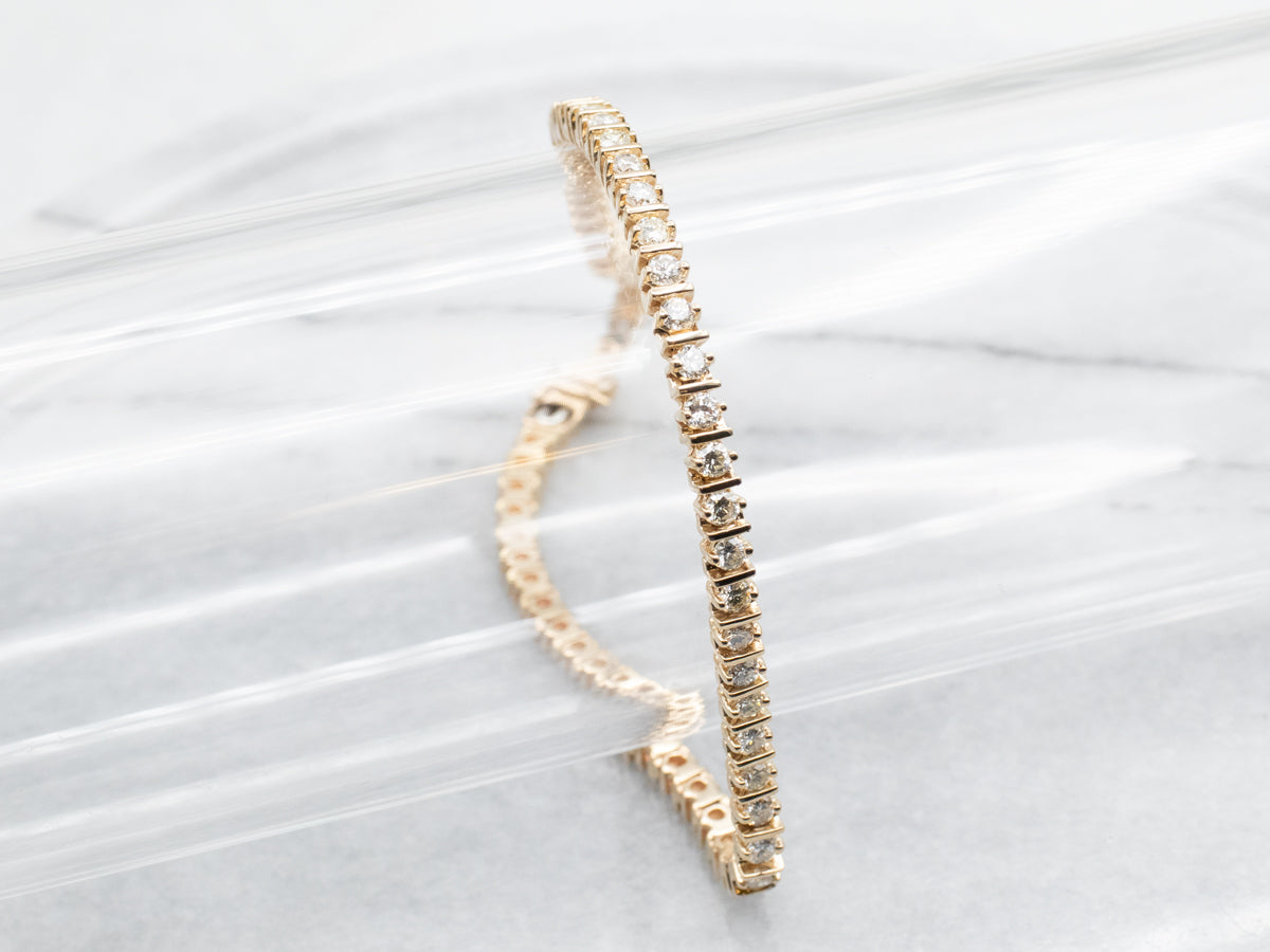 Classic Gold Diamond Tennis Bracelet