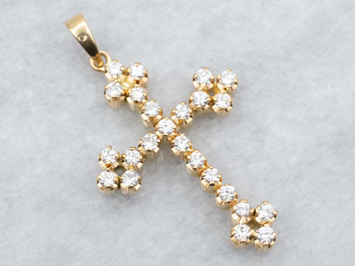 Sparkling Diamond Cross Pendant