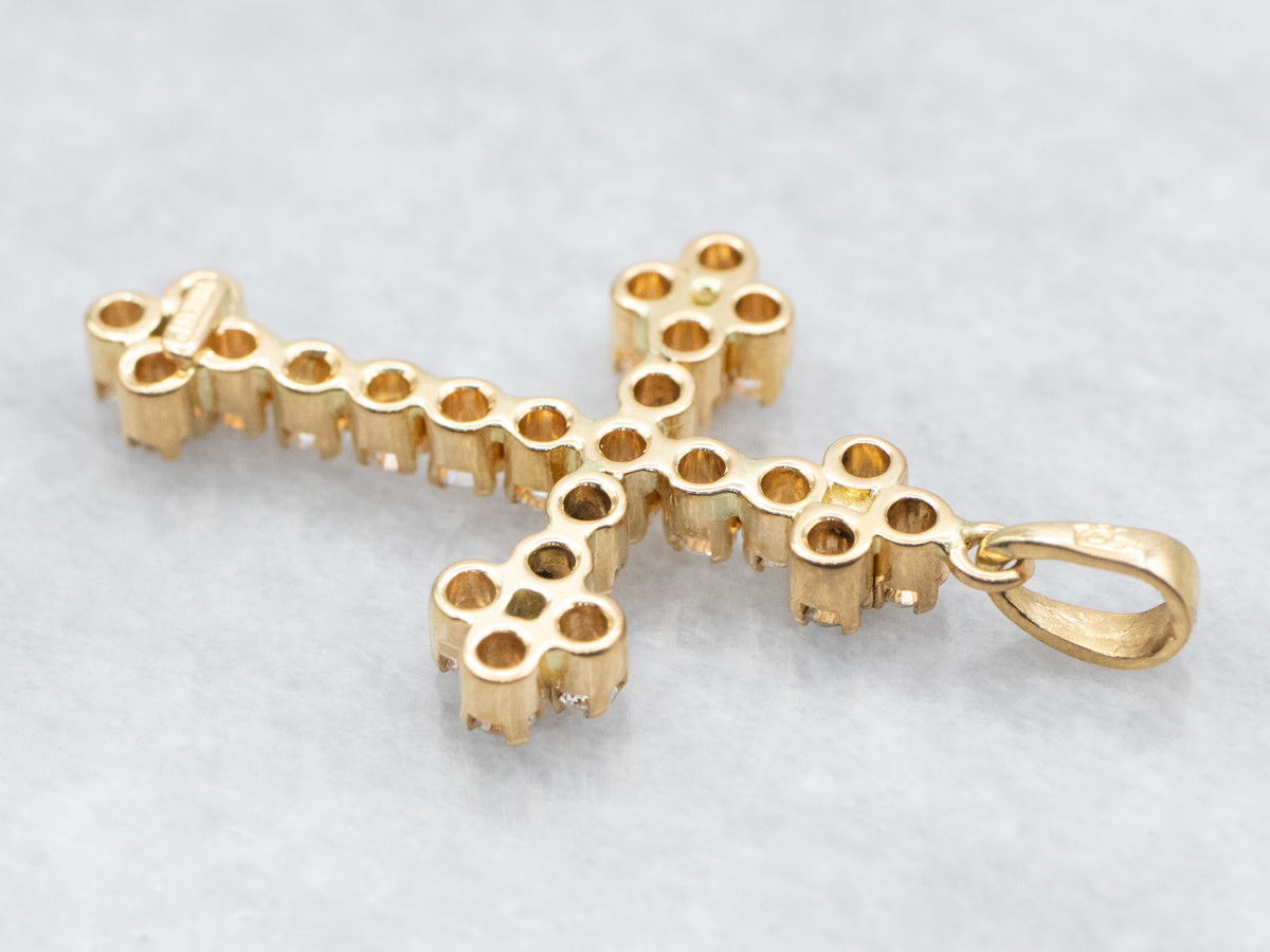Sparkling Diamond Cross Pendant