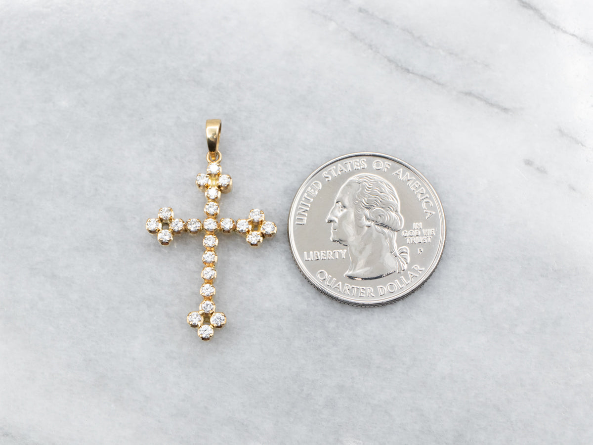 Sparkling Diamond Cross Pendant