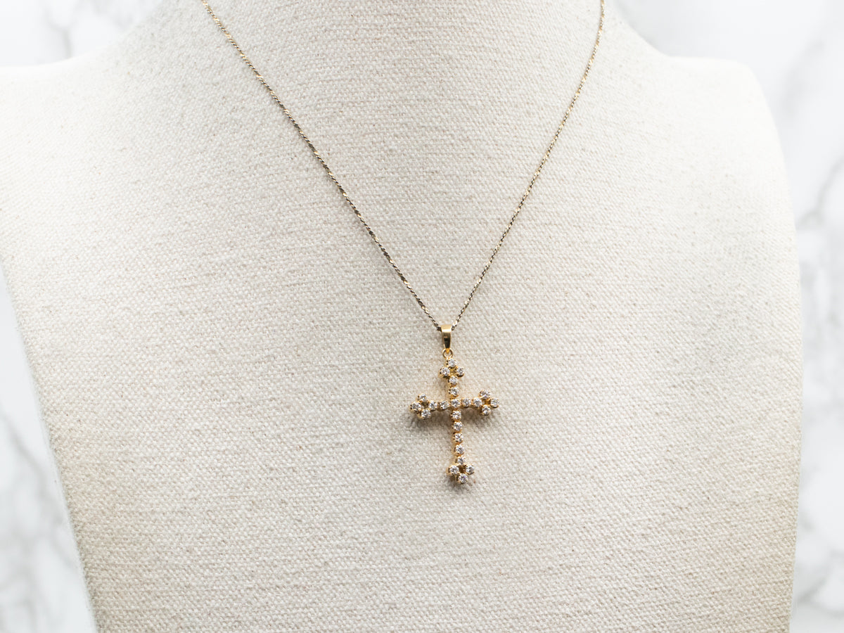 Sparkling Diamond Cross Pendant