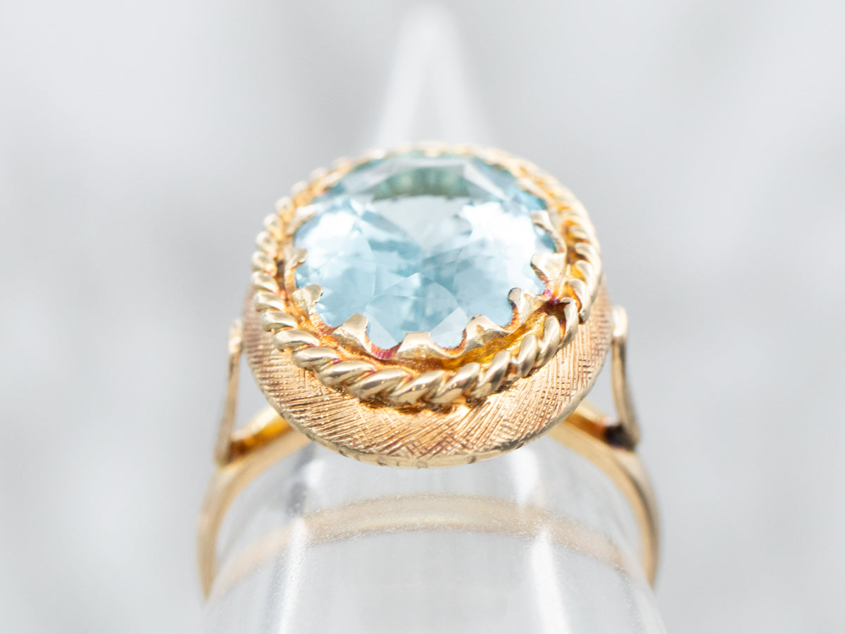 Vintage Blue Topaz Solitaire Ring