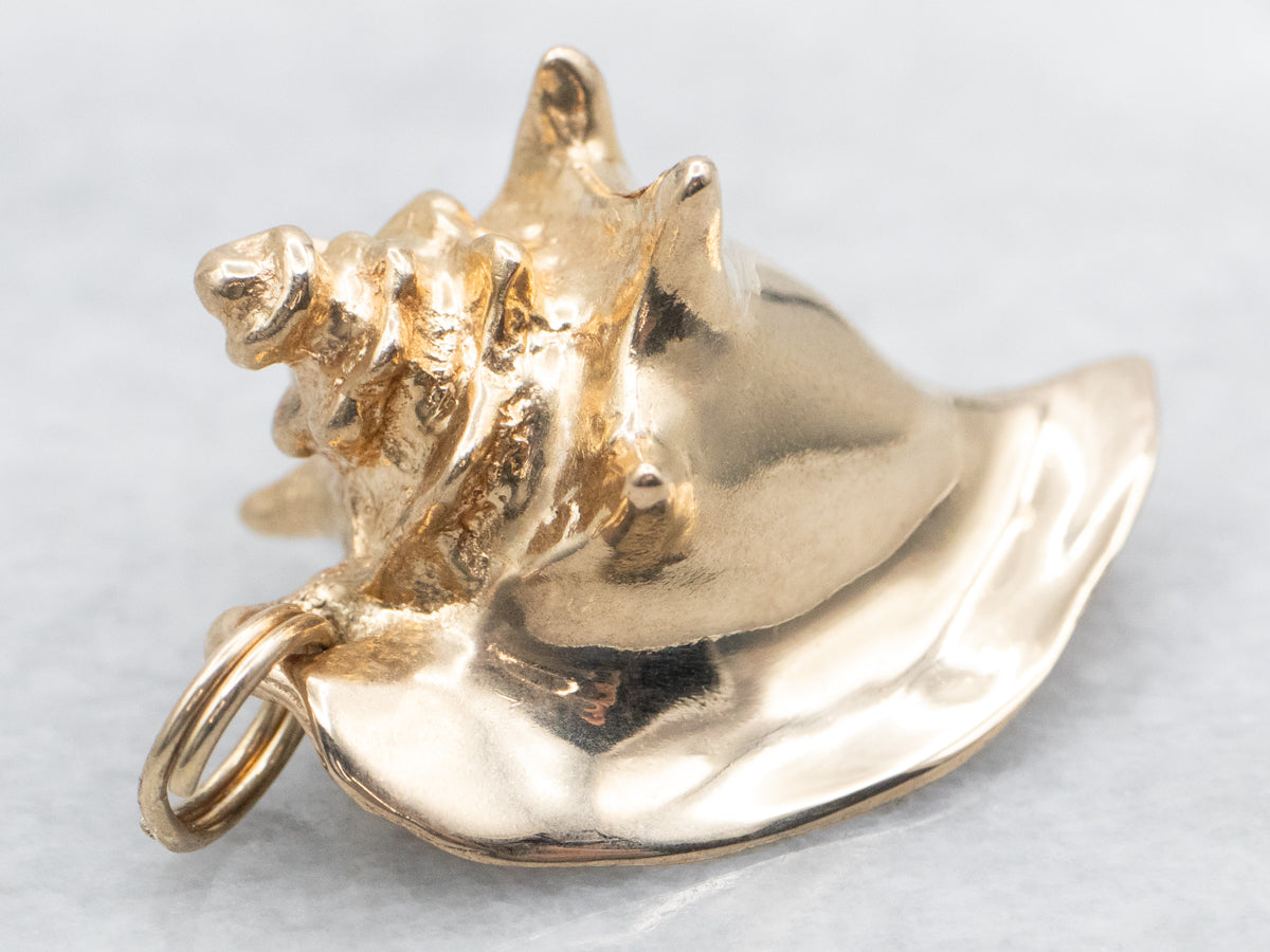 Gold Conch Shell Pendant
