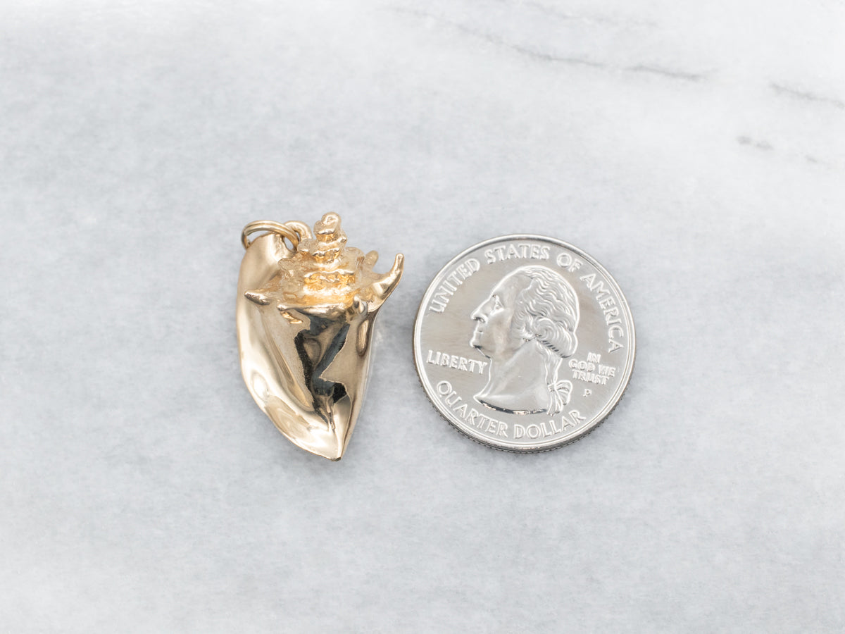 Gold Conch Shell Pendant