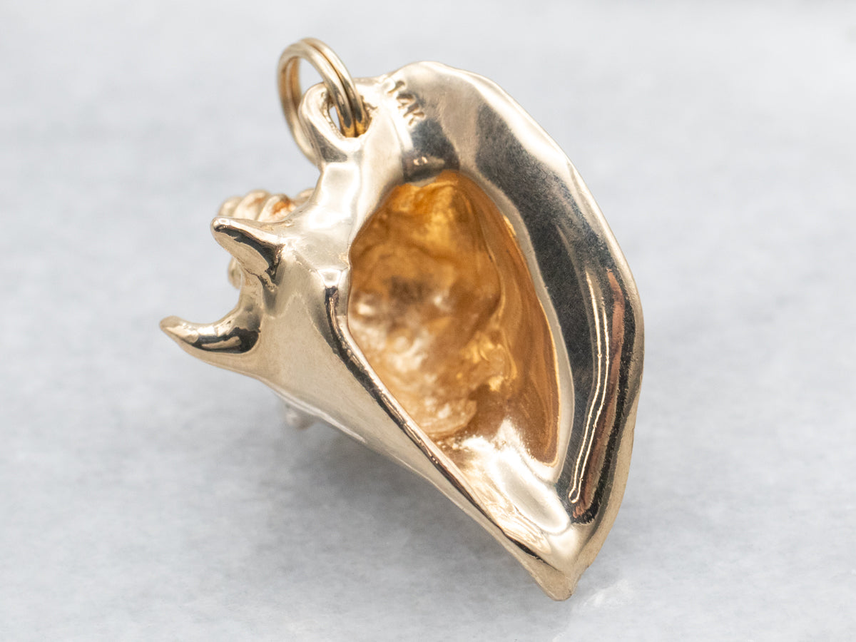 Gold Conch Shell Pendant