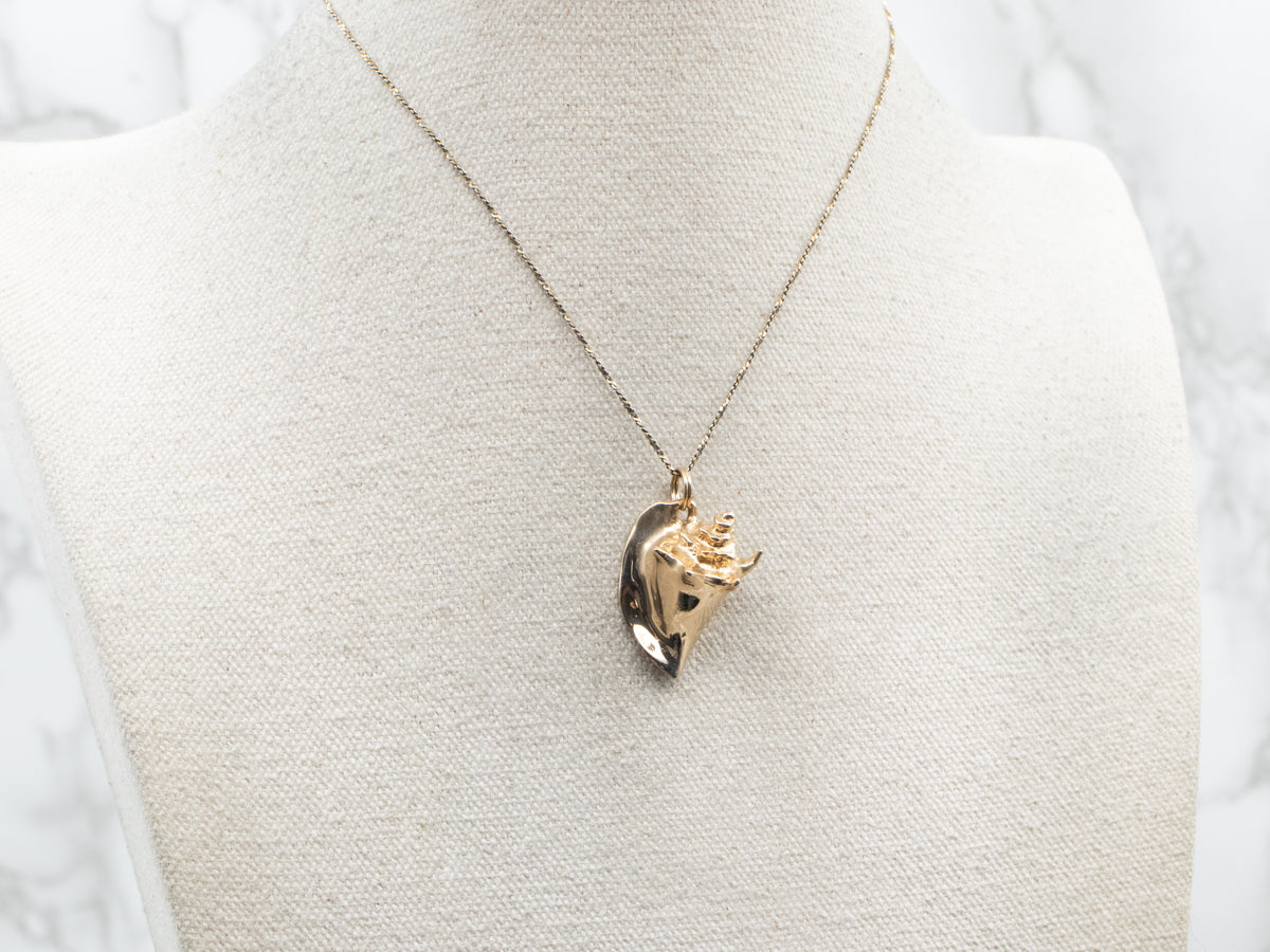 Gold Conch Shell Pendant