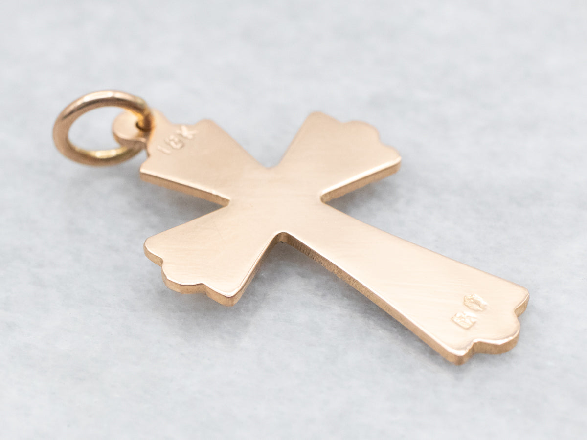 Vintage Etched Cross Pendant