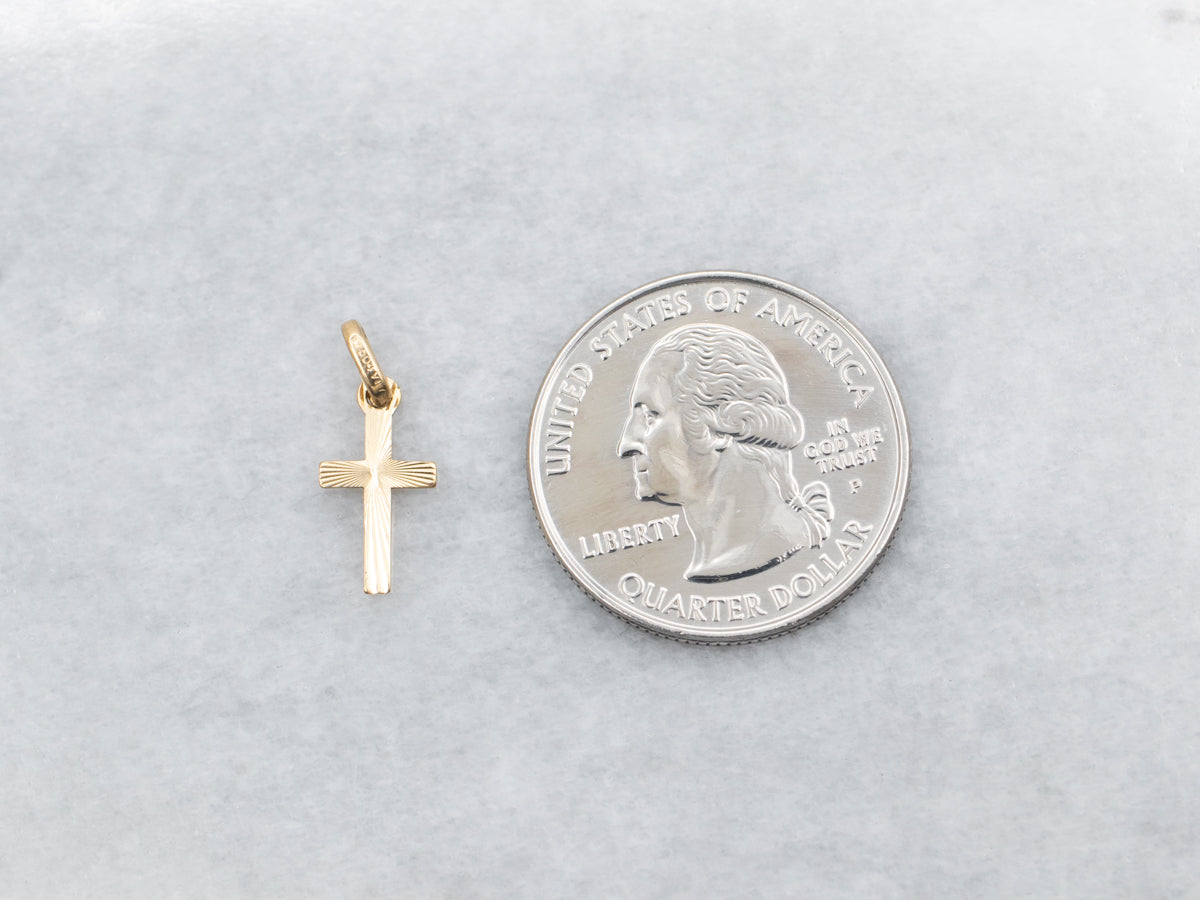 Dije de cruz mini grabada