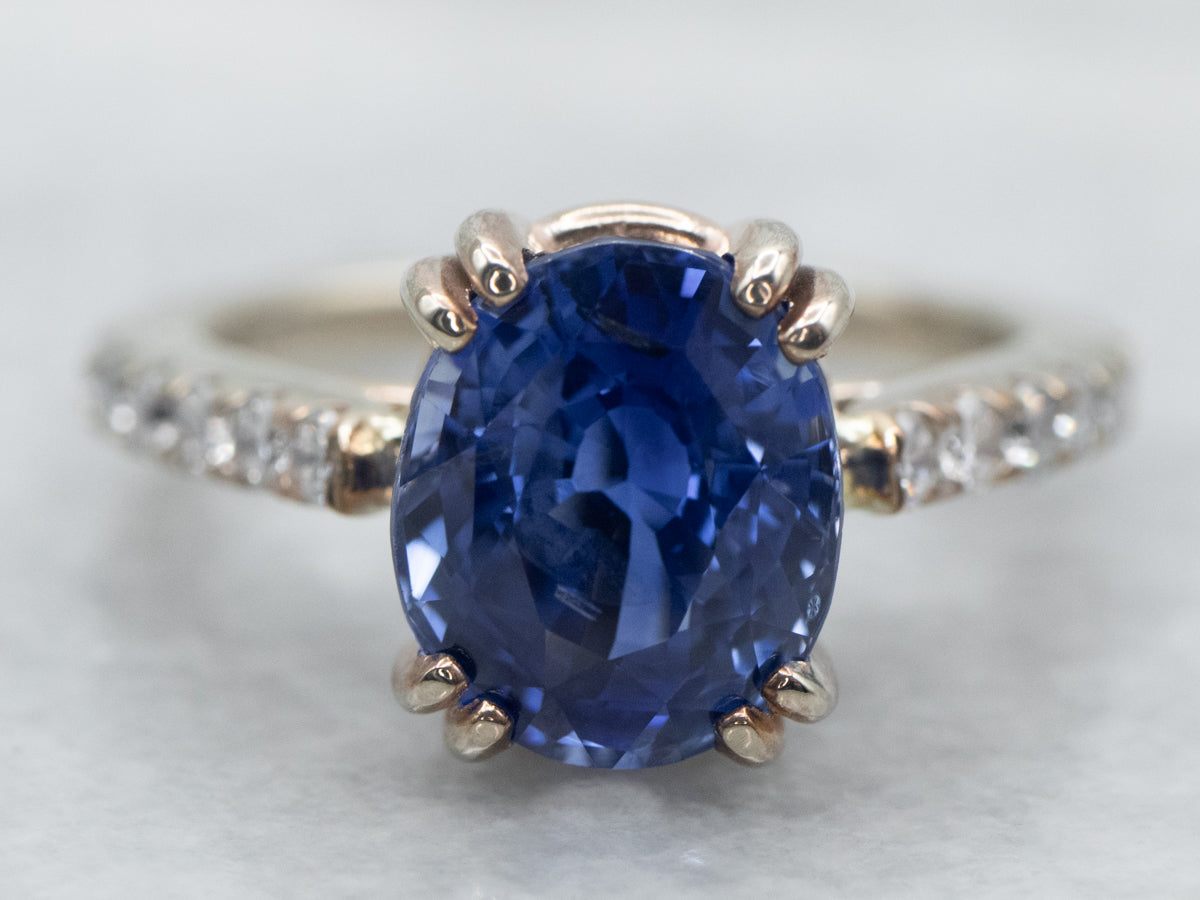 Fine Sapphire and Diamond Engagement Ring