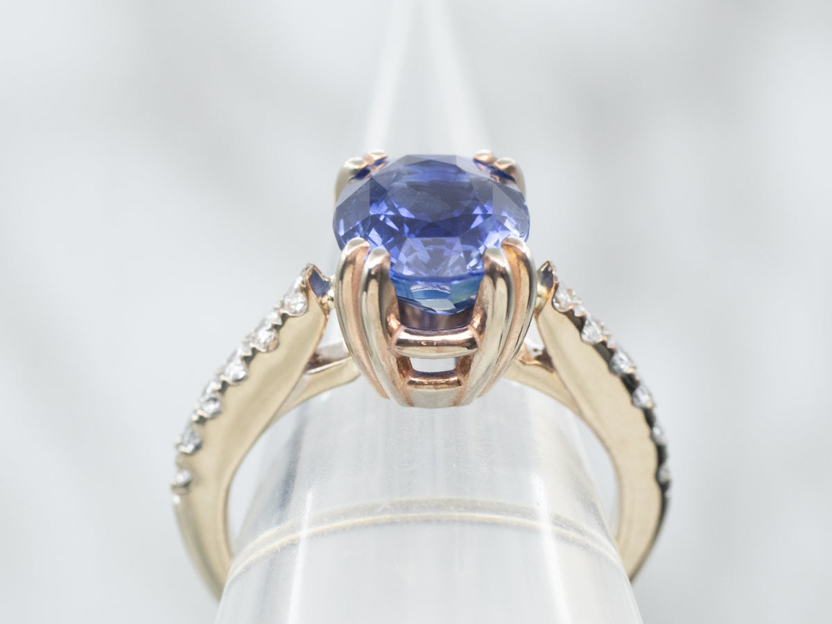 Fine Sapphire and Diamond Engagement Ring