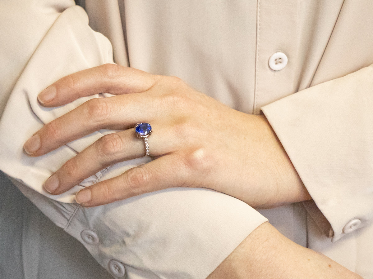 Fine Sapphire and Diamond Engagement Ring