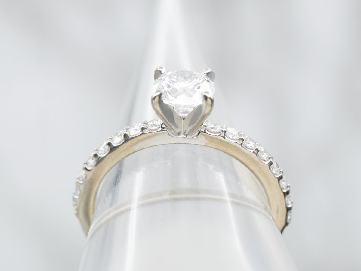 Modern Gold Diamond Engagement Ring