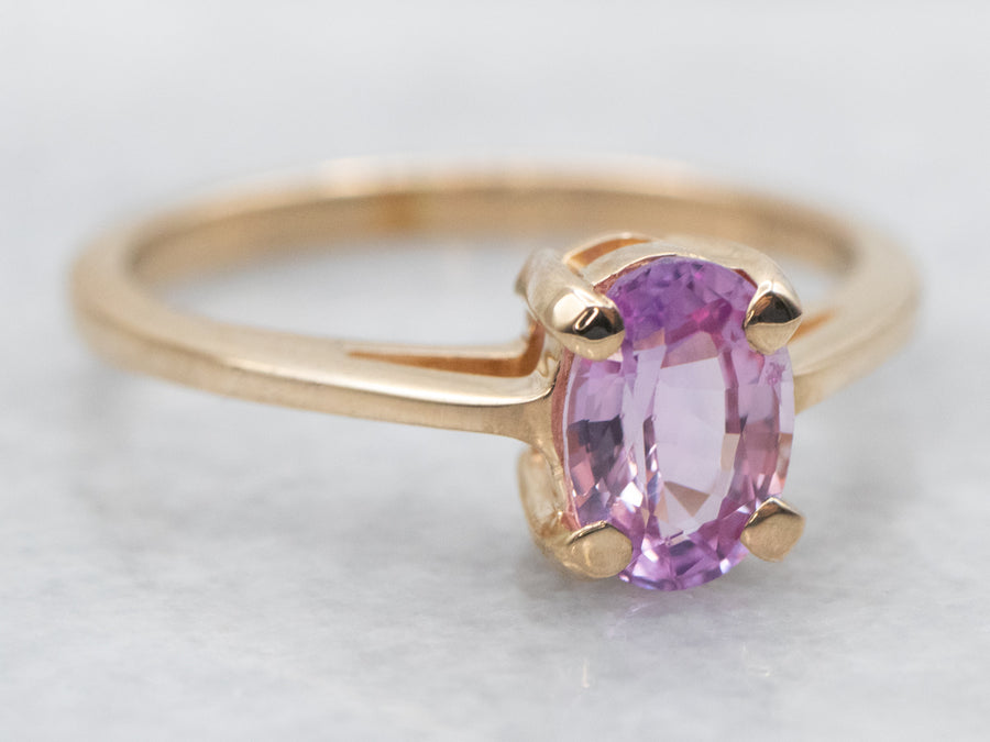 Blossom Pink Sapphire Solitaire Ring