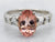 White Gold Peach-Pink Tourmaline Diamond Ring
