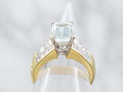 Bold Aquamarine and Diamond Cocktail Ring