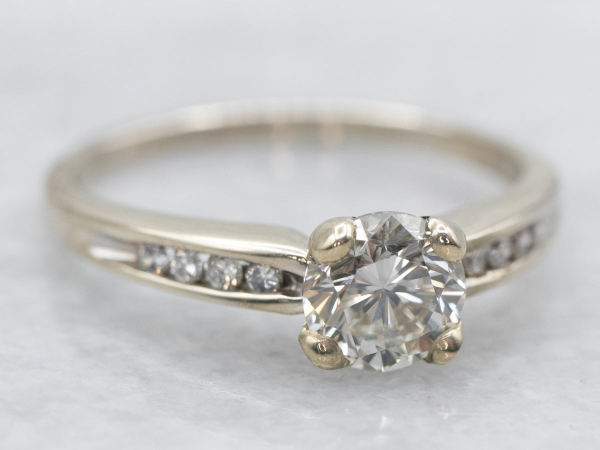 Modern Round Brilliant Diamond Engagement Ring