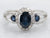Modern Three Stone Sapphire Engagement Ring
