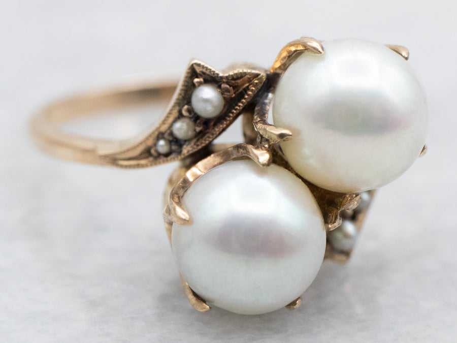 Victorian Pearl Bypass Ring