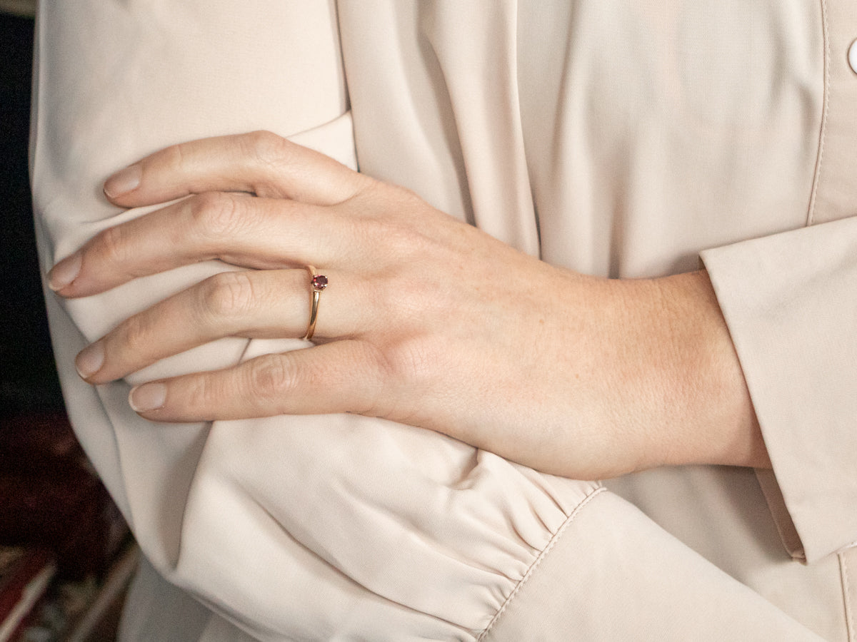 Classic Ruby Solitaire Ring