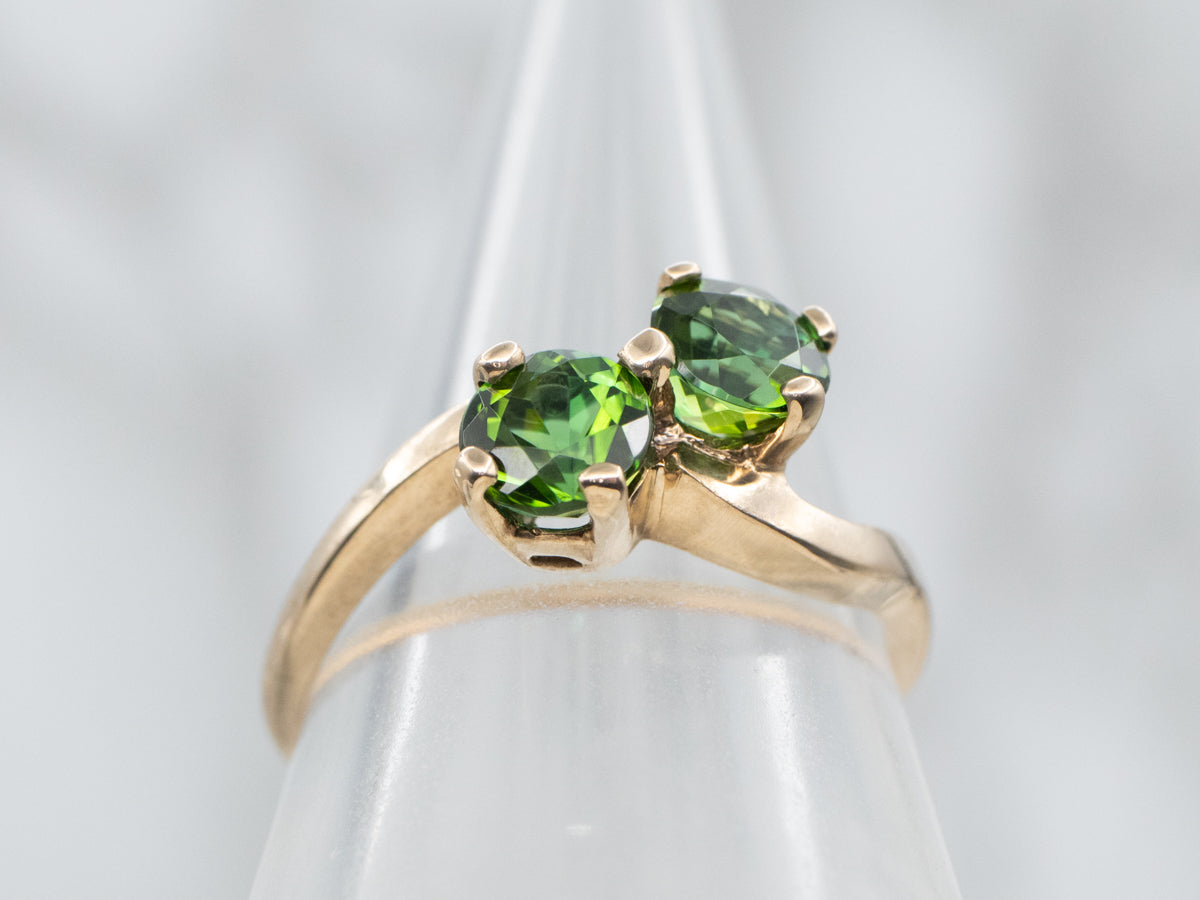 Anillo Bypass de Turmalina Verde