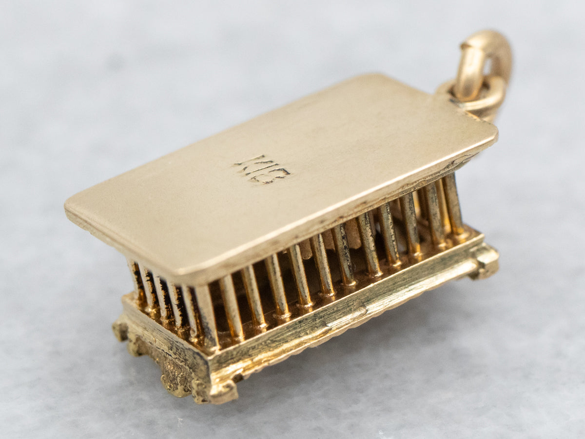 Greek Temple of Hephaestus Gold Charm
