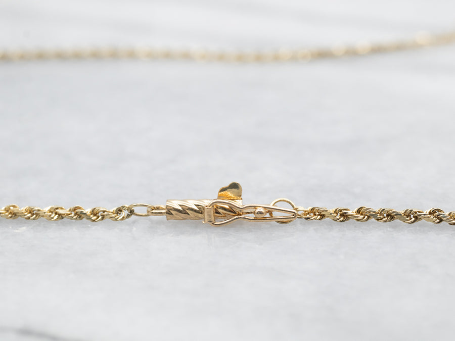 Gold Rope Twist Chain with Barrel Clasp