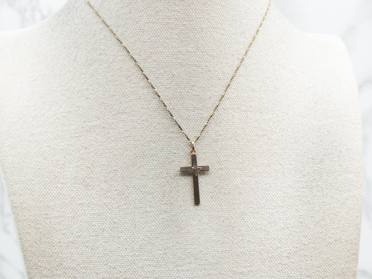 Vintage Cross with Flower Detail