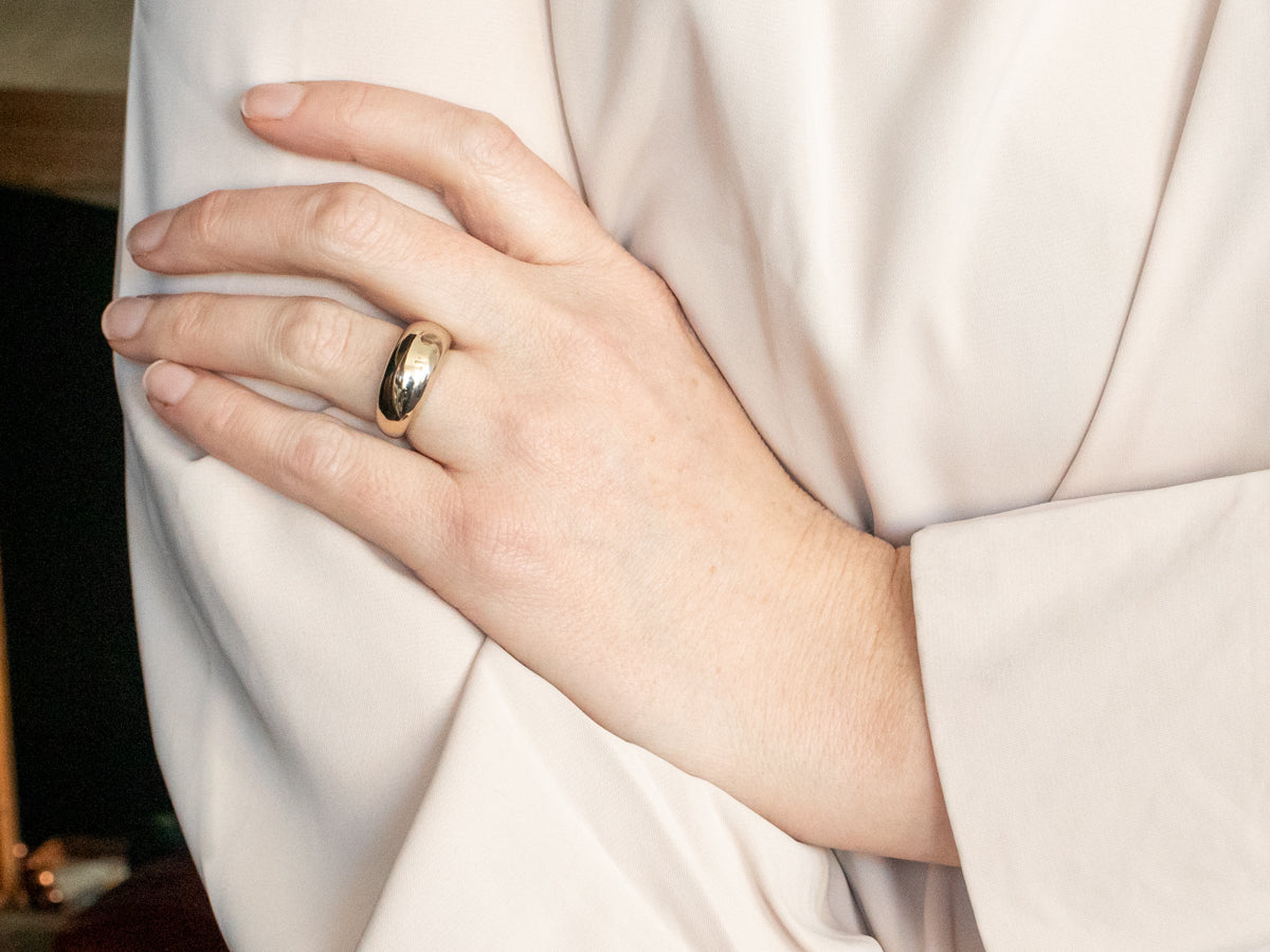 Bold 18-Karat Gold Domed Band